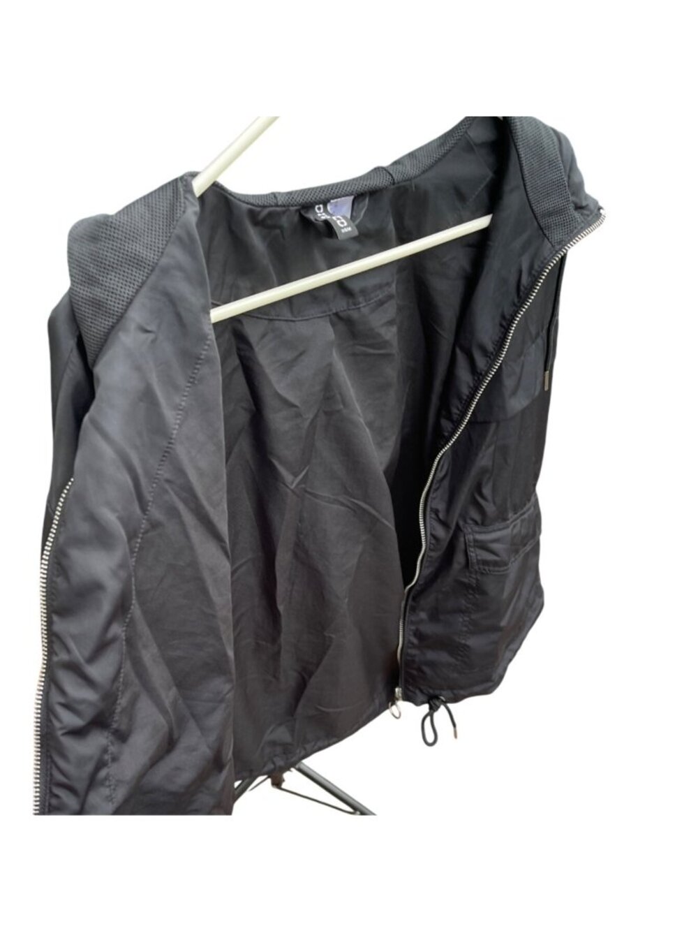 H&M Divided Black Hooded Lightweight Jacket Women's Windbreaker Size XL Casual - Picture 8 of 9